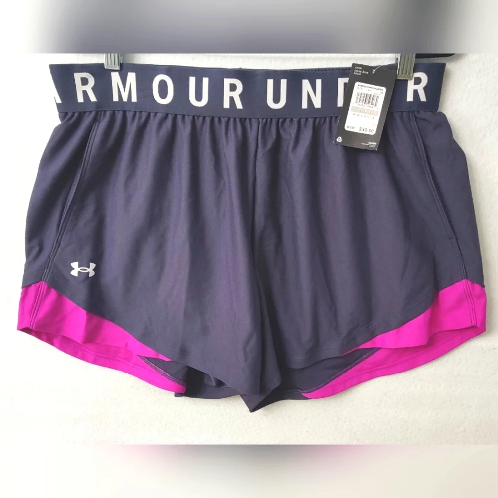 Under Armour Women's Play‎ Up Twist Shorts 3.0 - Size 1X/1X Gray/Pink Athletic